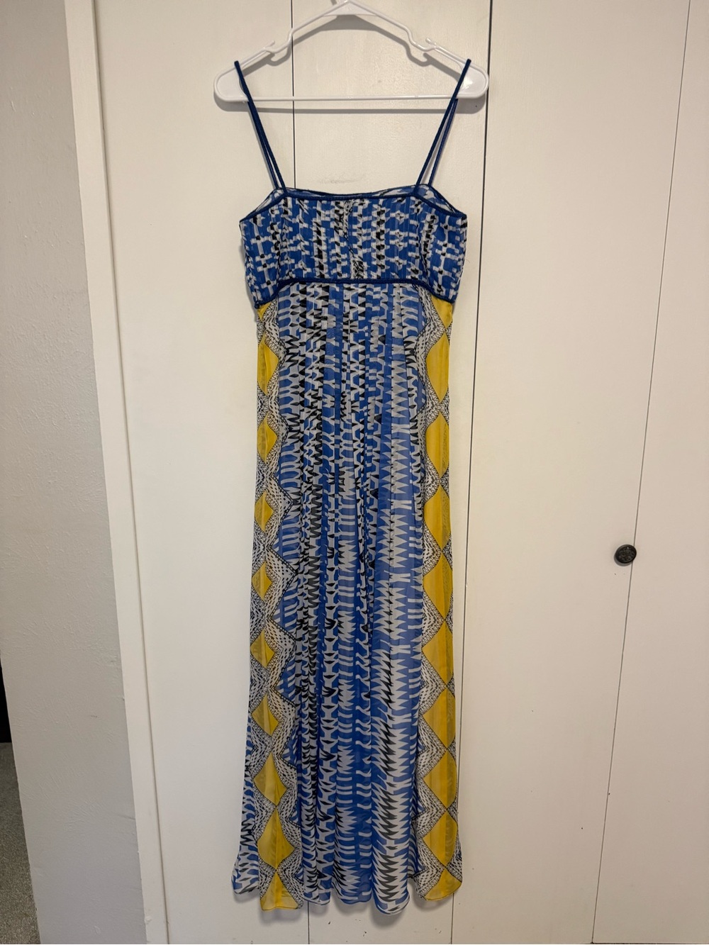 Ranna Gill Anthropologie Size Large Sunburst Beaded Blue Maxi Dress - Picture 3 of 6